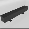 Modern Black Rectangular Sofa Bench With Sturdy Support Legs And Minimalist Style 3d model