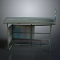 Sturdy Green Metal Workbench With Corrugated Top And Multiple Shelves