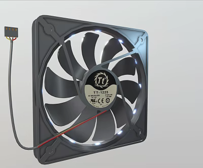 Modern exhaust fan cooler heater fan CPU outlet extractor radiator smoke exhaust fan 3d model