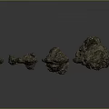 Wood And Stone Materials With Various Shapes And Sizes Arranged Against Gray Background