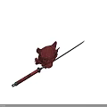 3D Dragon Head With Samurai Sword On Red Background Featuring Intricate Design And Red Eyes