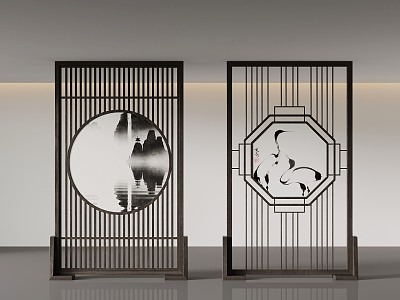 Antique screen partition 3d model