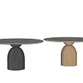 Modern Dining Table Dining Table Round Table Wood Rock Slab 3d model