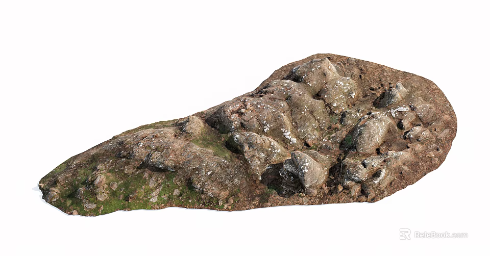 Natural Stone Wood Structure Featuring Mossy Texture And Rough Surfaces 3d model