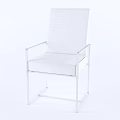 Black Leather Dining Chair With Metal Frame And Armrests Modern Design