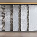 Modern Decorative Wall Panel Design With Striped Dotted Linear Patterns And Gray Textures 3d model