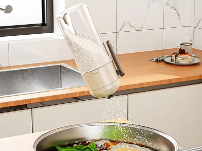 Seasoning Bottle Dispensing Seasonings In A Modern Kitchen Over Pan 3d model