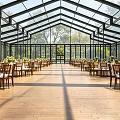 Glass Canopy Event Space With Wooden Floors And Natural Tree Backgrounds