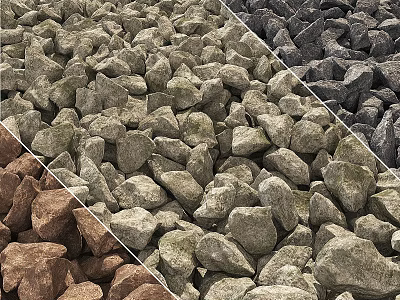 Natural Stones and Wooden Materials with Various Textures for Decorative Design 3d model