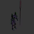 Purple And Green Sci Fi Mech Character With Detailed Armor Structure Design