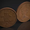 Vintage 2 Pence Coin With New Pence Text Crown Design And Queen Elizabeth II Portrait