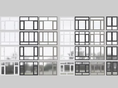 Modern Casement Windows with Various Frame Designs and Contemporary Styling Features 3d model