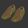 Brown Leather Slip on Shoes with Black Sole and Simple Classic Design
