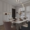 Modern Living and Dining Room Interior Design With Sofa Dining Table Chandelier And Green Plants