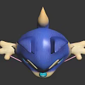 Cute Cartoon Character And Blue Creature With Big Pink Ears Open Arms And Friendly Expression