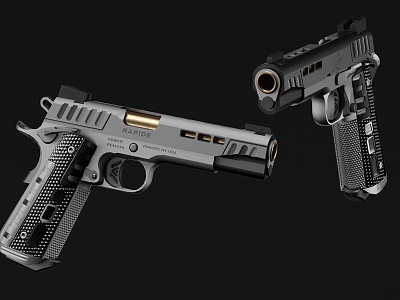 pistol gun weapon gun kimber1911 3d model