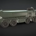 Green Military Fuel Truck With Multi Wheel Design And Flammable Sign