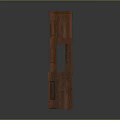 Wooden Storage Shelf Cabinet with Multiple Shelves Drawers and Decorative Rail Design