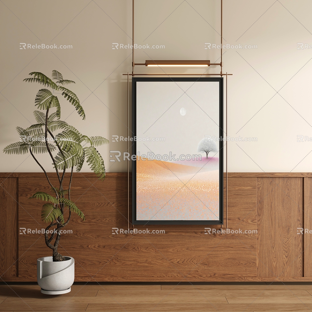 Modern metal boom decorative painting 3d model