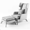 Nordic Single Sofa Casual Single Sofa 3d model