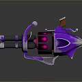 Futuristic Purple Sci Fi Weapon With Red Glowing Elements And Metallic Grips 3d model