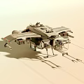 Futuristic Sci Fi Spaceship Model With Detailed Engines Cockpit And Mechanical Structure