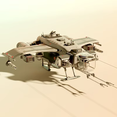Futuristic Sci Fi Spaceship Model With Detailed Engines Cockpit And Mechanical Structure 3d model