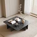 Tea table book ornaments combination 3d model