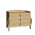 Classic Wooden Bedside Table With Intricate Carved Patterns Curved Legs And Drawers