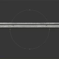 Gray Metal Guardrail With Sleek Design And Support Posts On Reflective Surface 3d model
