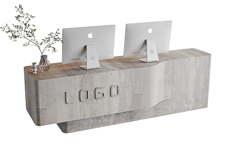 Modern reception desk 3d model