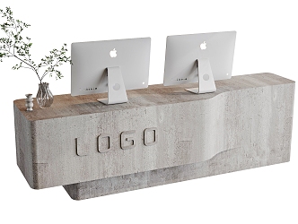 Modern reception desk 3d model