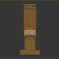 Golden Ancient Architectural Model With Multi Layered Structure Arched Doors And Columns