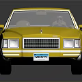Golden Vintage Car With Shiny Exterior And Classic Retro Design Details