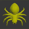 3D Spider With Brown And Orange Fur Eight Legs Black Eyes On Gray Background