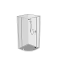 Modern Bathroom Curved Shower Enclosure With Transparent Glass Shower Head