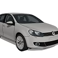 Silver Volkswagen Golf Compact Hatchback With Modern Exterior Design And Five Door Body