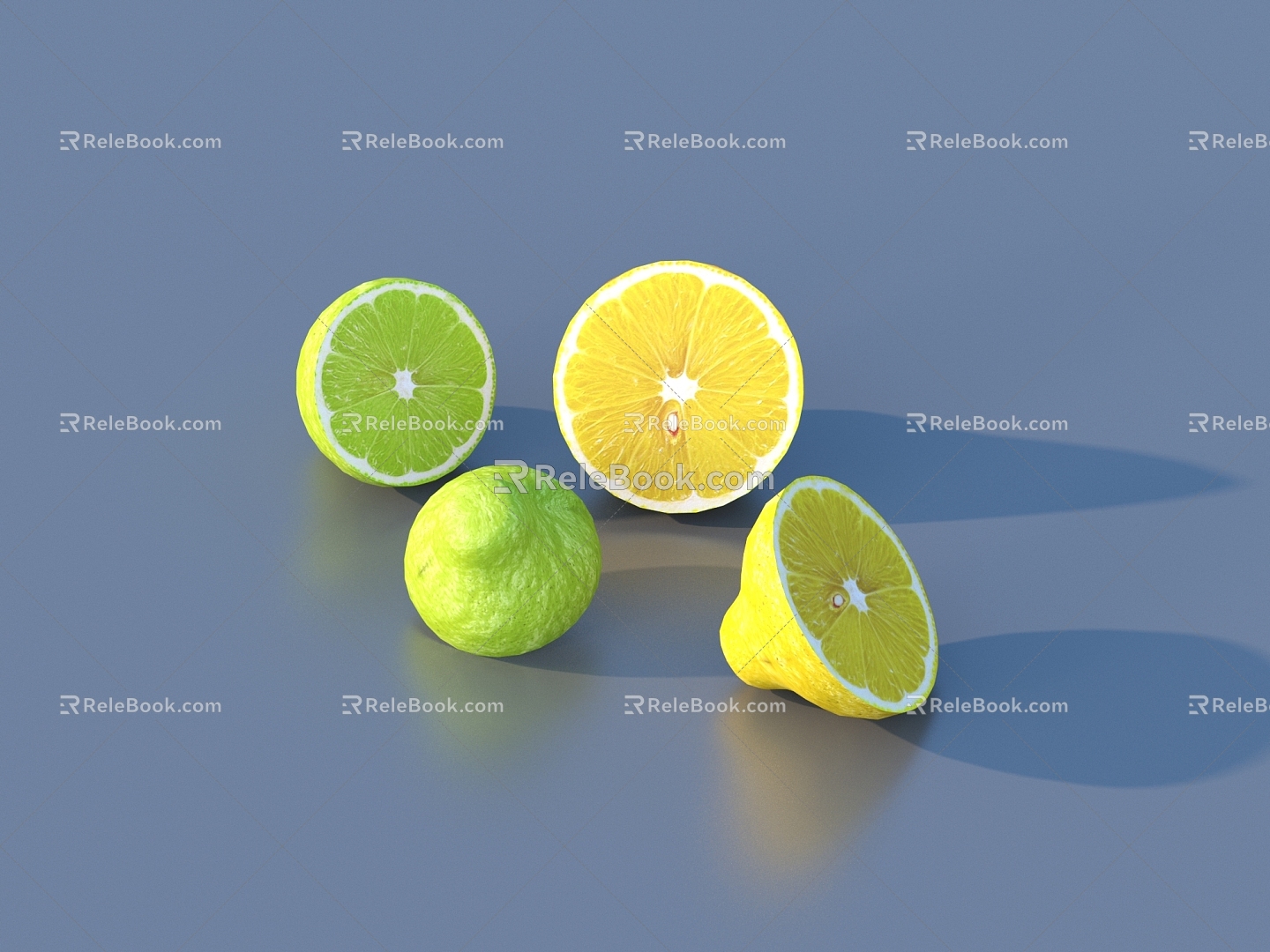 Lemon Green Lemon Fruit 3d model