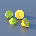 Lemon Green Lemon Fruit 3d model