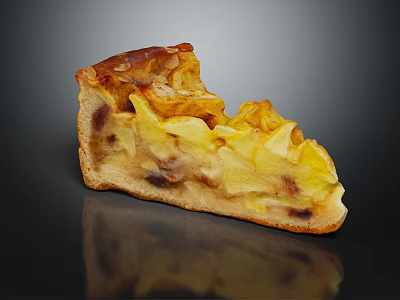 Golden Baked Apple Pie With Flaky Crust And Caramelized Apples 3d model Golden Baked Apple Pie With Flaky Crust And Caramelized Apples 3d model