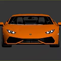 Orange Lamborghini Sports Car With Sleek Body Black Roof And White Wheels