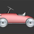 Red Vintage Style Kids Electric Toy Car With Steering Wheel And Black Seat