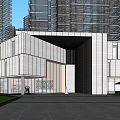 Modern Urban Sales Office Building With Glass Curtain Wall In High Rise District Design