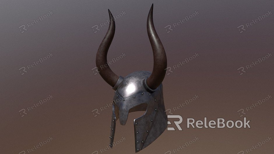 Medieval helmet with horns model