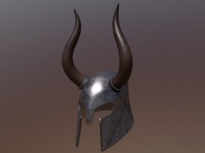 Medieval helmet with horns model