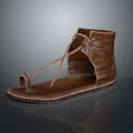 Stylish Brown Leather Open Toe Sandals With Lace Up Ankle High Design