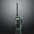 Portable Green Walkie Talkie With Antenna Display Screen And Keypad