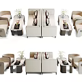 Modern Public Chairs Design With Beige Sofa Coffee Tables And Decorative Vases
