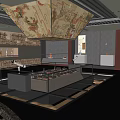 Traditional Cultural Center Featuring Ancient Mural Exhibits And Glass Display Cases