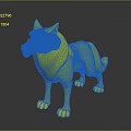3D Cartoon Wolf Character With Brown Fur And Blue Eyes Standing Pose